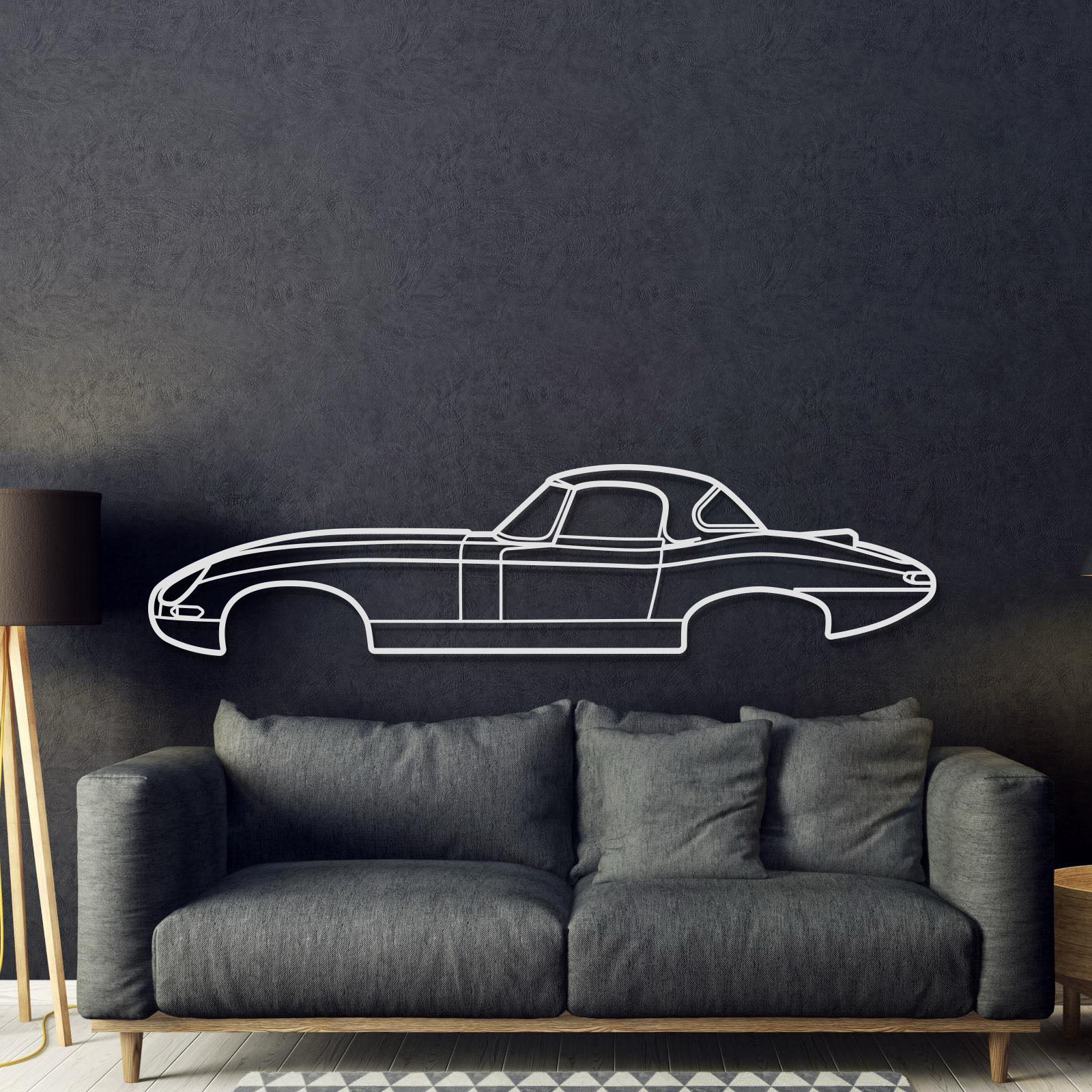 1964 Lightweight E-Type Metal Car Wall Art - MT0070