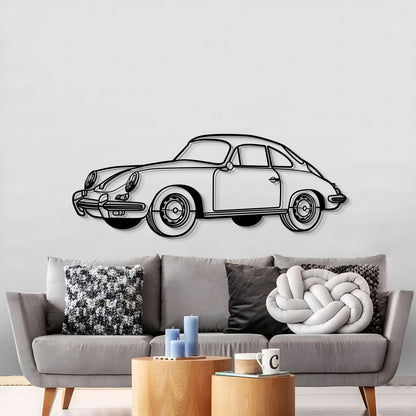 Porsche 356 SC (1964) perspective wall art – laser-cut steel ready-to-hang for car enthusiasts’ garages or homes
