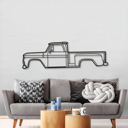 Chevrolet C10 Stepside Pickup 1965 metal wall art in matte finish for man cave