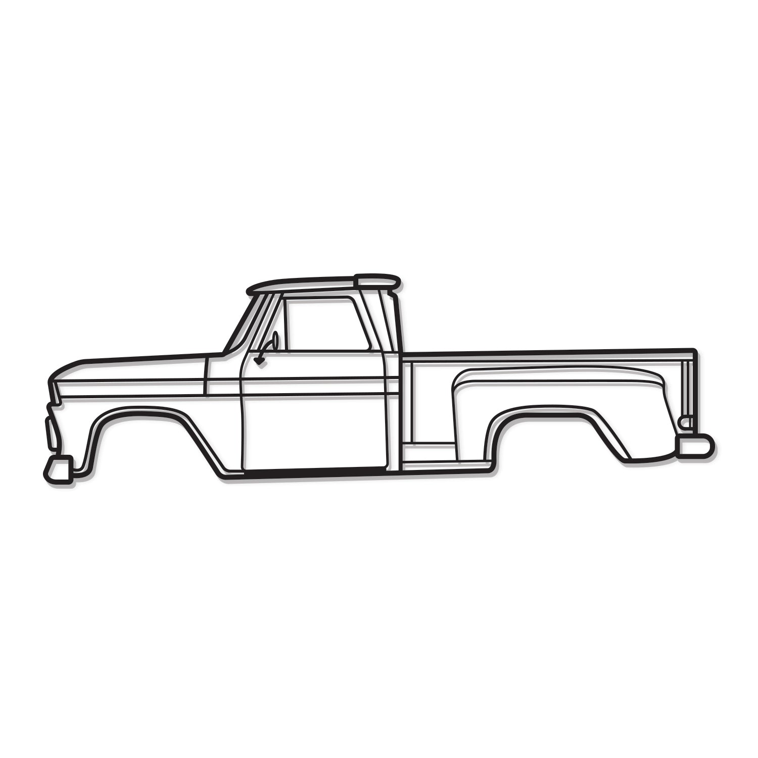 Laser cut steel Chevrolet C10 Stepside Pickup 1965 wall art perfect for petrolheads