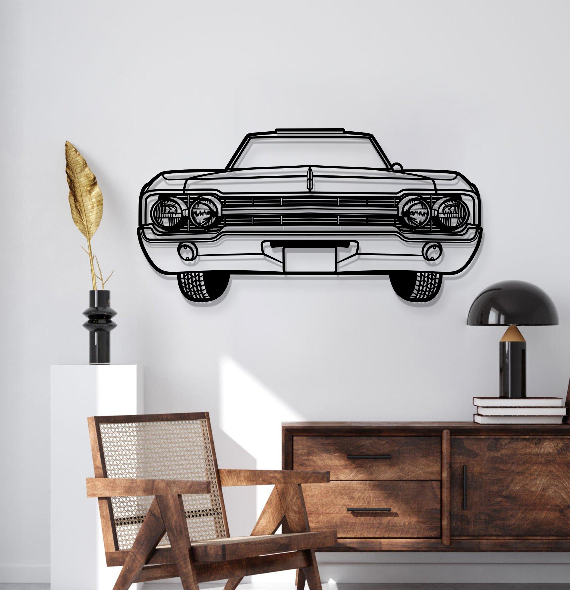 1965 Cutlass Front View Metal Car Wall Art - MT1364