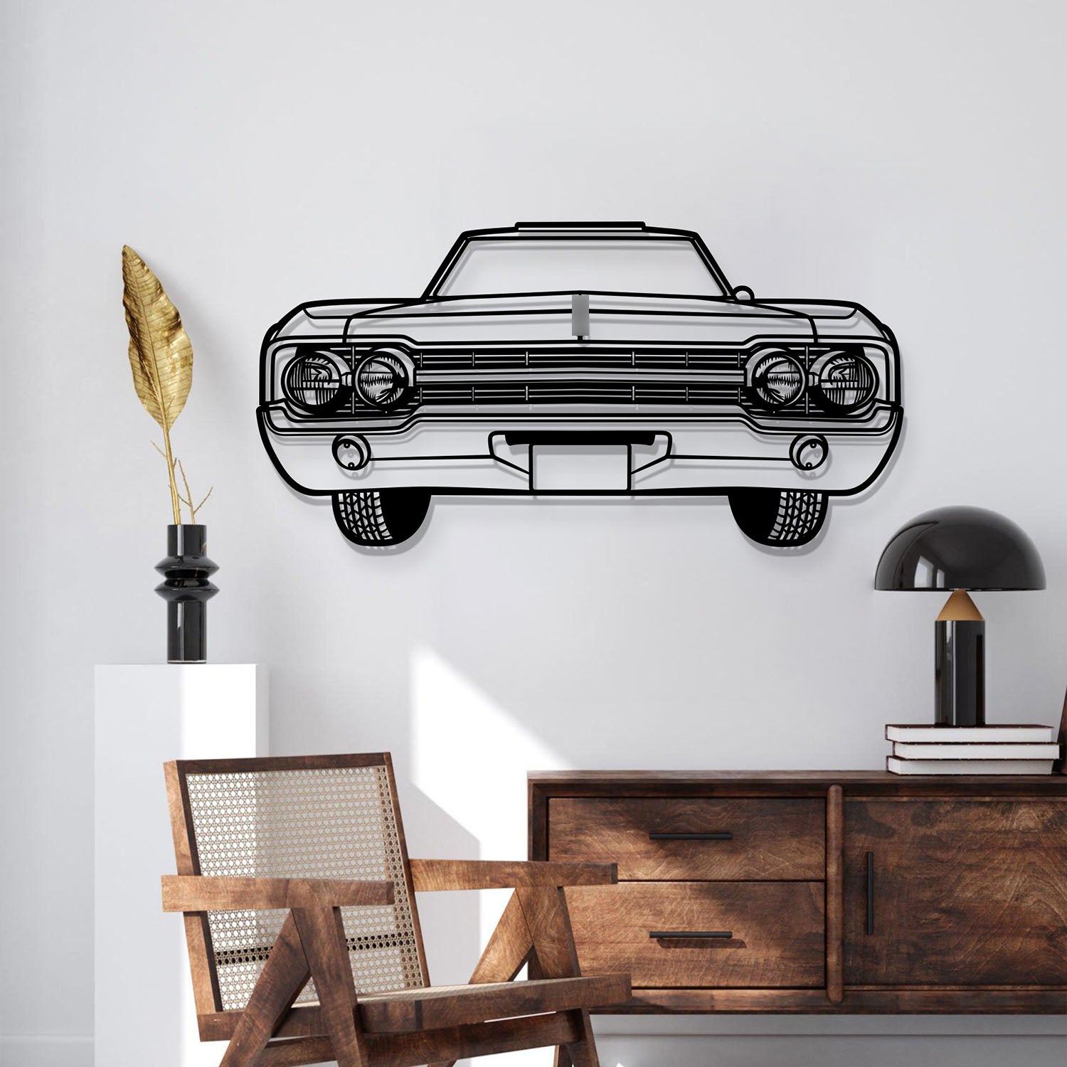 1965 Cutlass Front View Metal Car Wall Art - MT1364