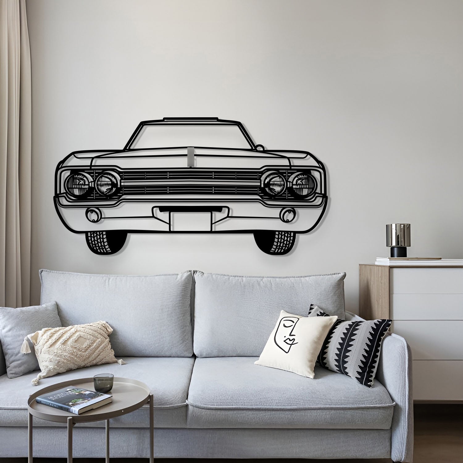 1965 Cutlass Front View Metal Car Wall Art - MT1364