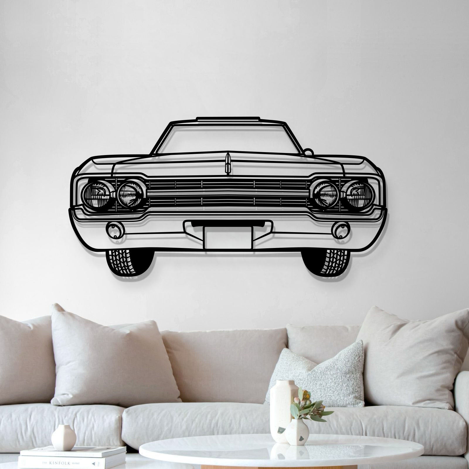 1965 Cutlass Front View Metal Car Wall Art - MT1364