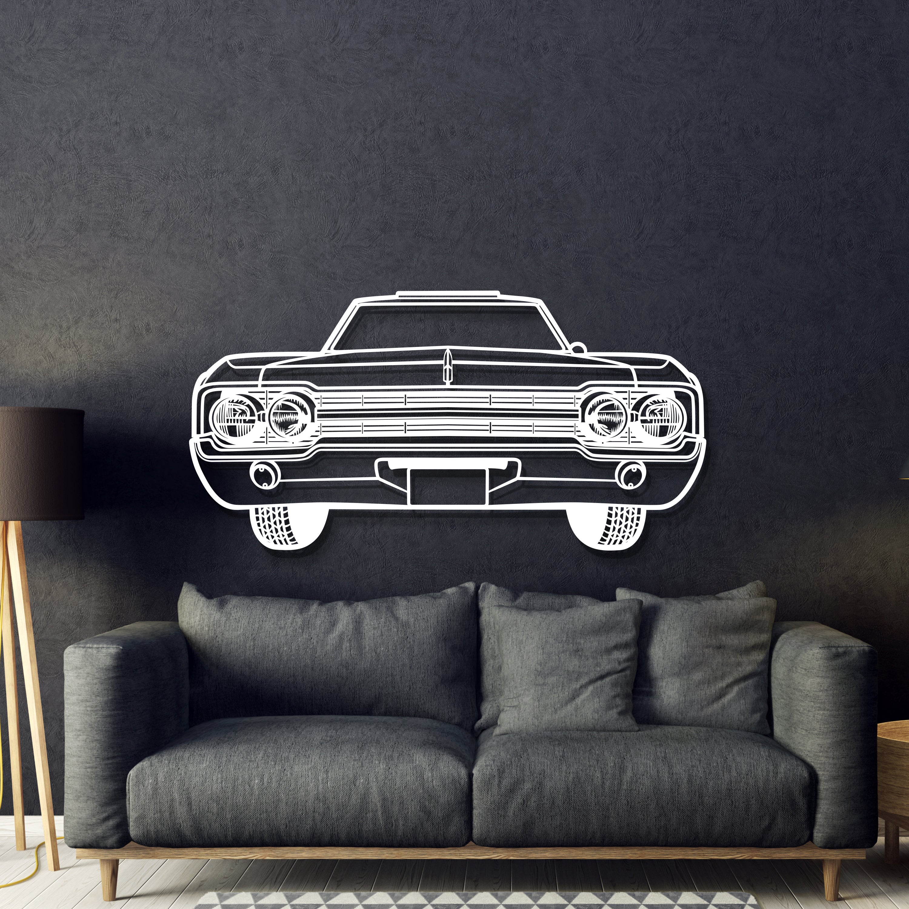 1965 Cutlass Front View Metal Car Wall Art - MT1364