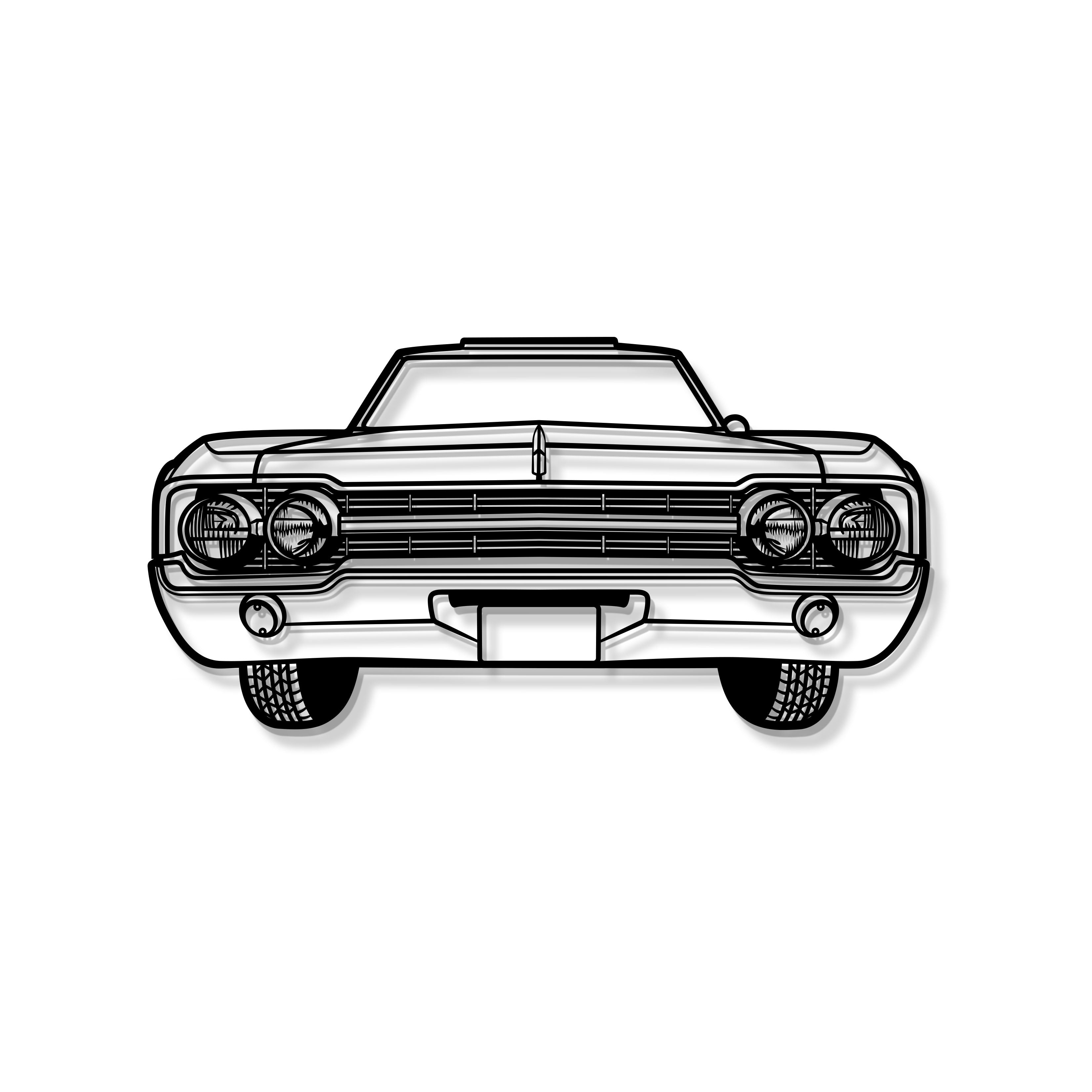 1965 Cutlass Front View Metal Car Wall Art - MT1364