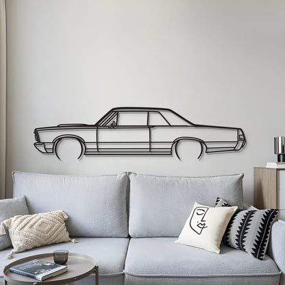 Modern 1965 Ford GTO Wall Hanging In Textured Black Steel
