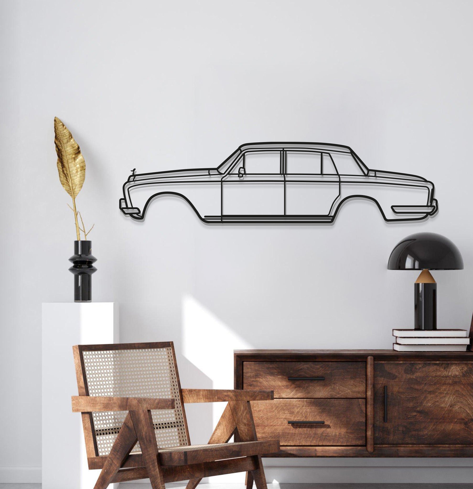 1965 Silver Shadow Metal Car Wall Art - MT0076