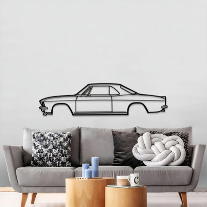 1966 Chevrolet Corvair metal silhouette wall hanging – durable 2 mm steel with powder‑coated matte finish