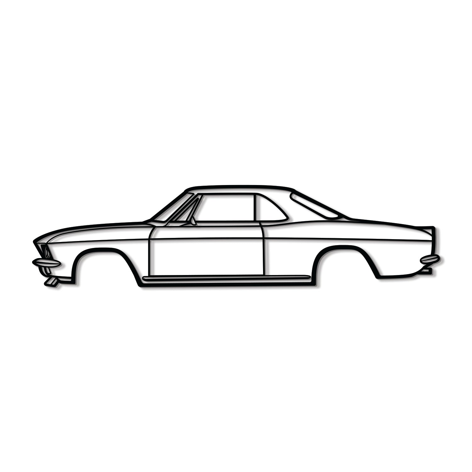 1966 Chevrolet Corvair metal wall art – ready‑to‑hang with 1 cm wall elevation for shadow effect