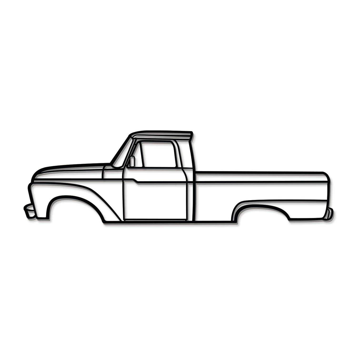 1966 F-100 Metal Car Wall Art - MT0084