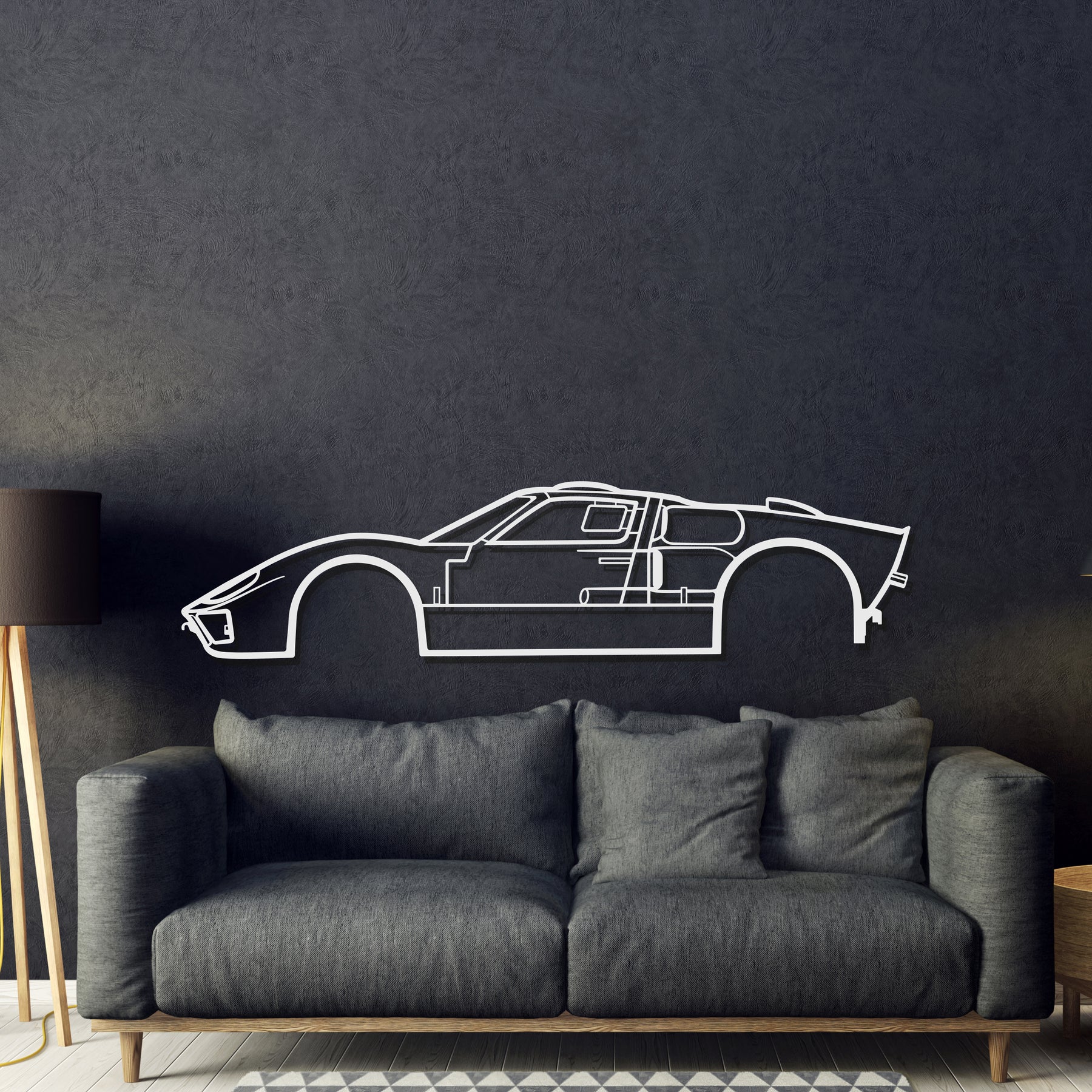 1966 GT-40 Metal Car Wall Art - MT0086