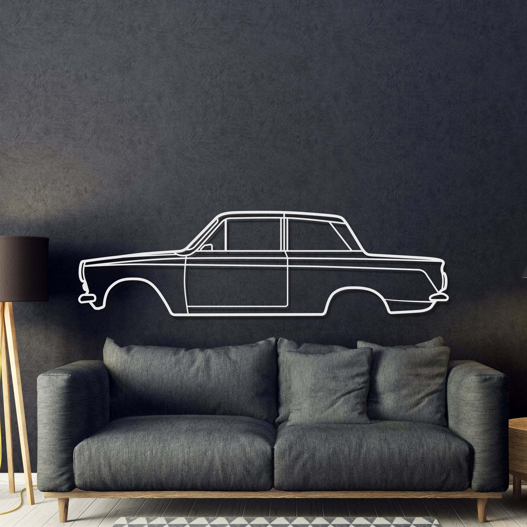 1966 Lotus Cortina Metal Car Wall Art -  MT0088