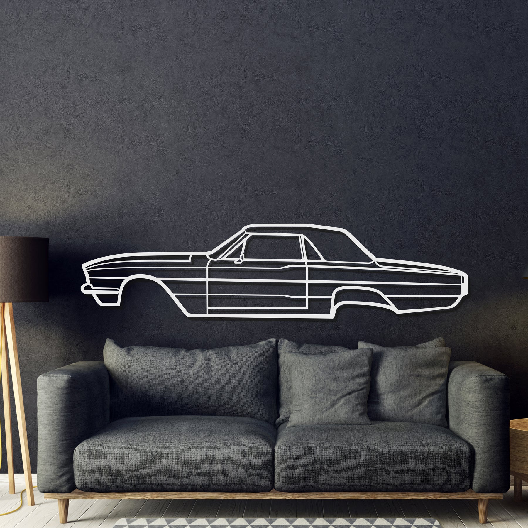 1966 Thunderbird Metal Car Wall Art - MT0091