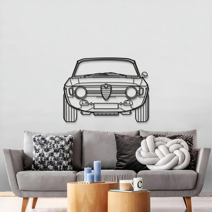 This handcrafted metal wall sculpture transforms the iconic 1967 Alfa Romeo Giulia into eye‑catching décor