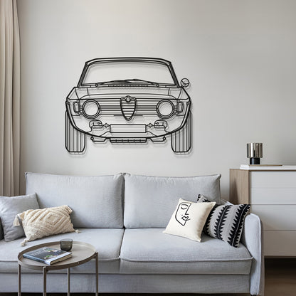 Gift a slice of motoring history with a stylized 1967 Alfa Romeo Giulia front silhouette in metal