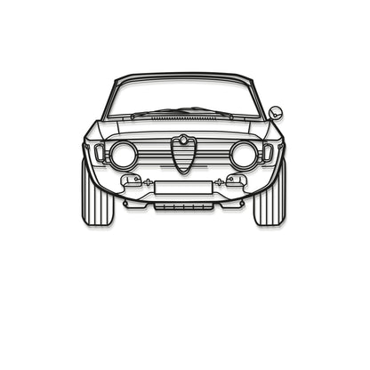 Celebrate vintage automotive artistry with the 1967 Alfa Romeo Giulia front view in sculpted steel form