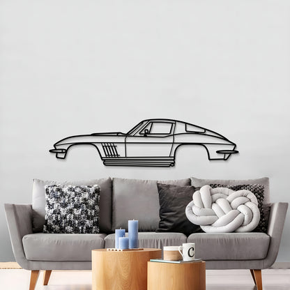 Chevrolet Corvette Stingray 427 1967 metal wall art in matte finish for man cave