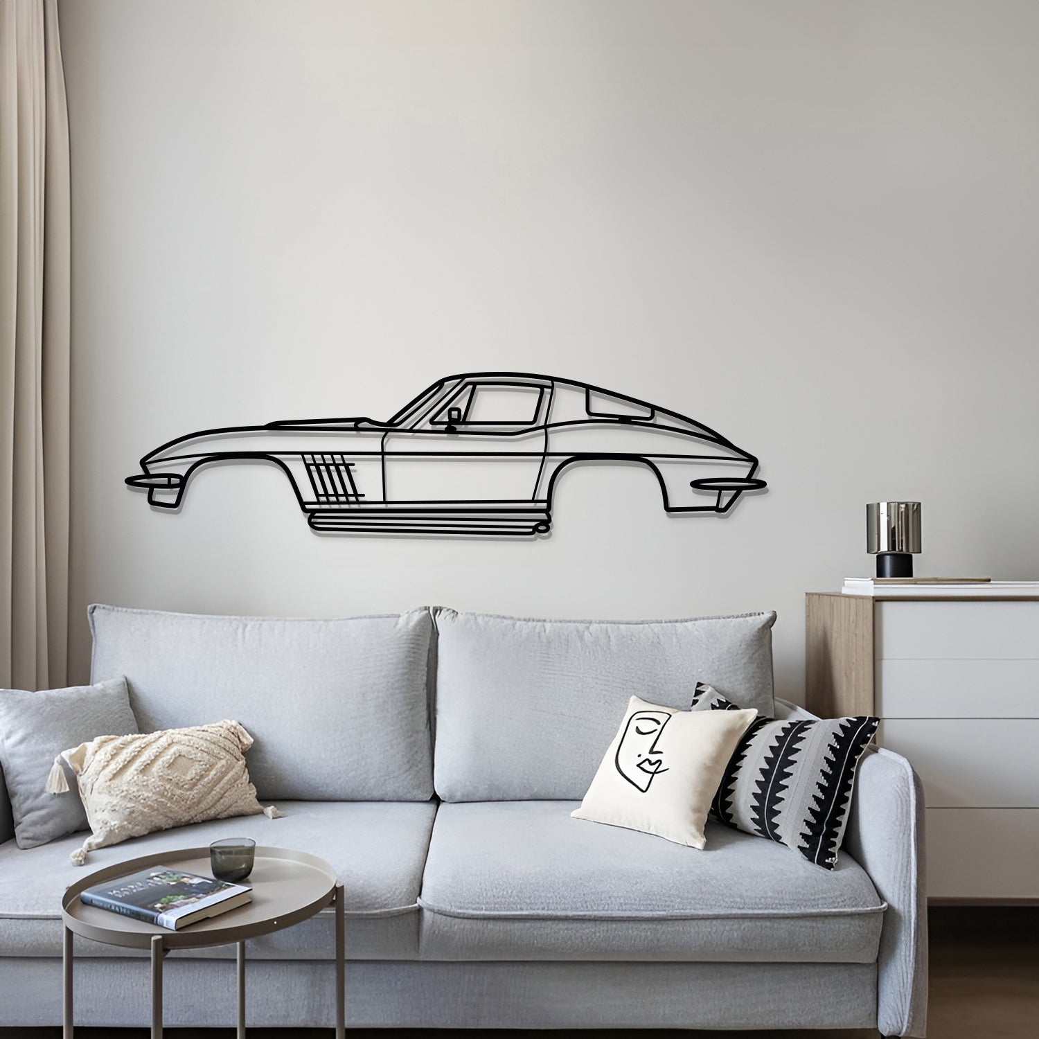 Classic 1967 Chevrolet Corvette Stingray 427 metal wall decoration for automotive enthusiasts