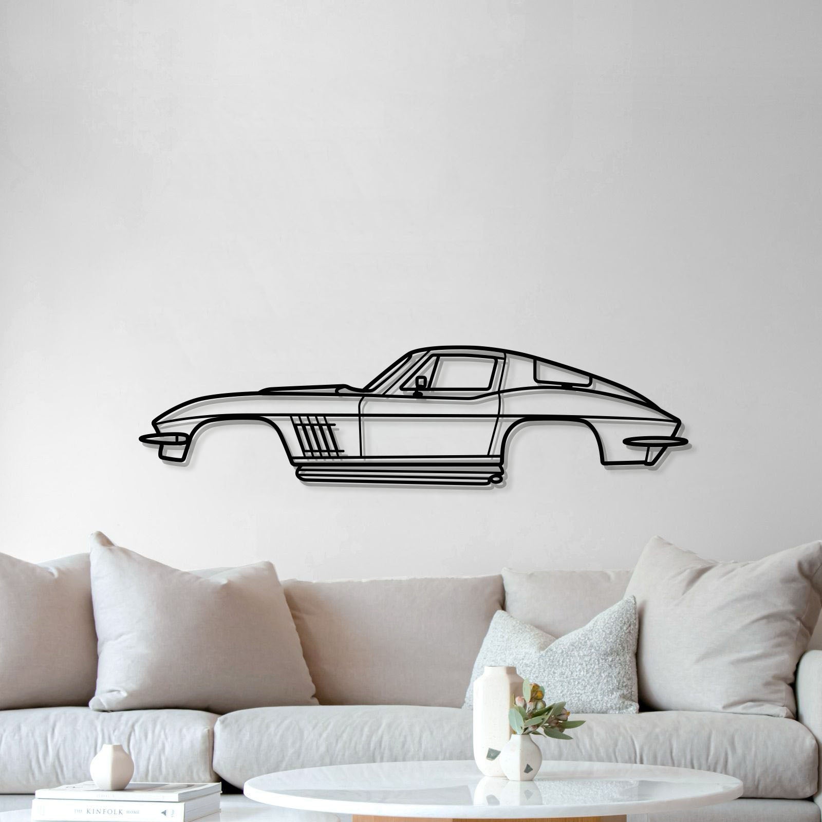 1967 Chevrolet Corvette Stingray 427 vintage metal wall sculpture for living room