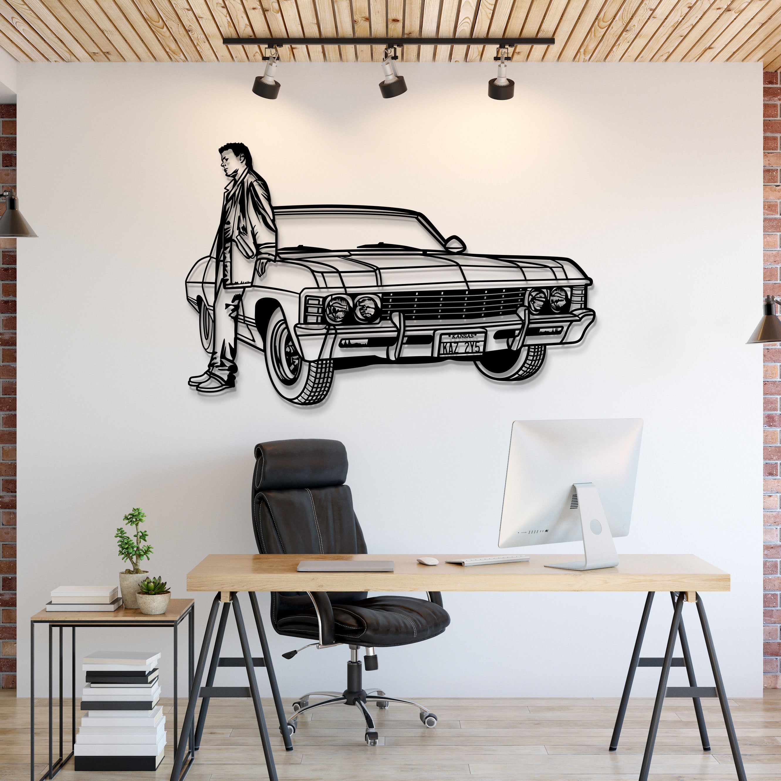 Dean Winchester's 1967 Impala Perspective Metal Car Wall Art - MT1425