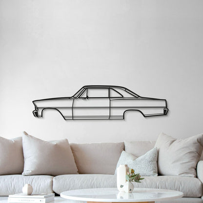 Laser‑cut steel 1967 Nova wall décor – powder‑coated metal lifted off the wall with elevation screws 