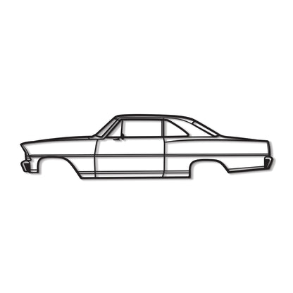 1967 Chevrolet Nova metal wall art – elevated design offering depth and shadow effects 