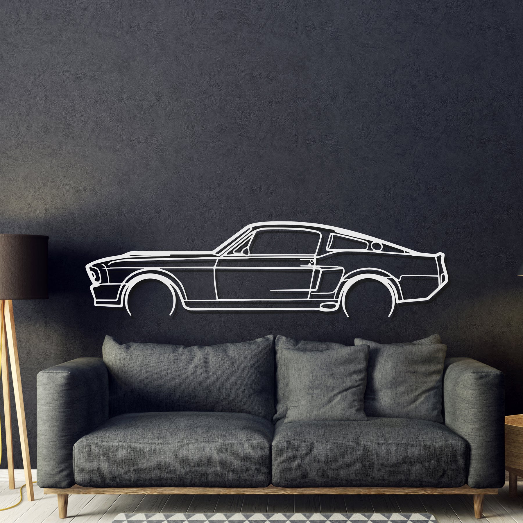 1967 Mustang Detailed Metal Car Wall Art - MT0100