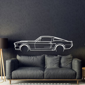 1967 Mustang Detailed Metal Car Wall Art - MT0100