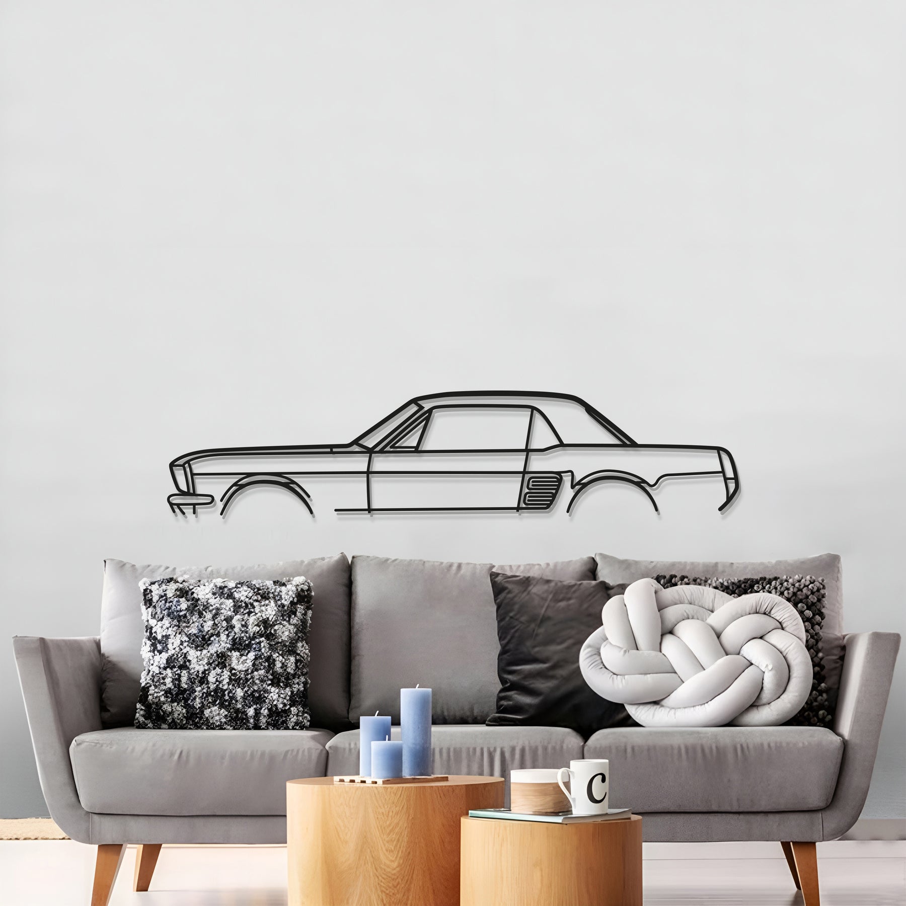 1967 Mustang Coupe Classic Metal Car Wall Art - MT0099