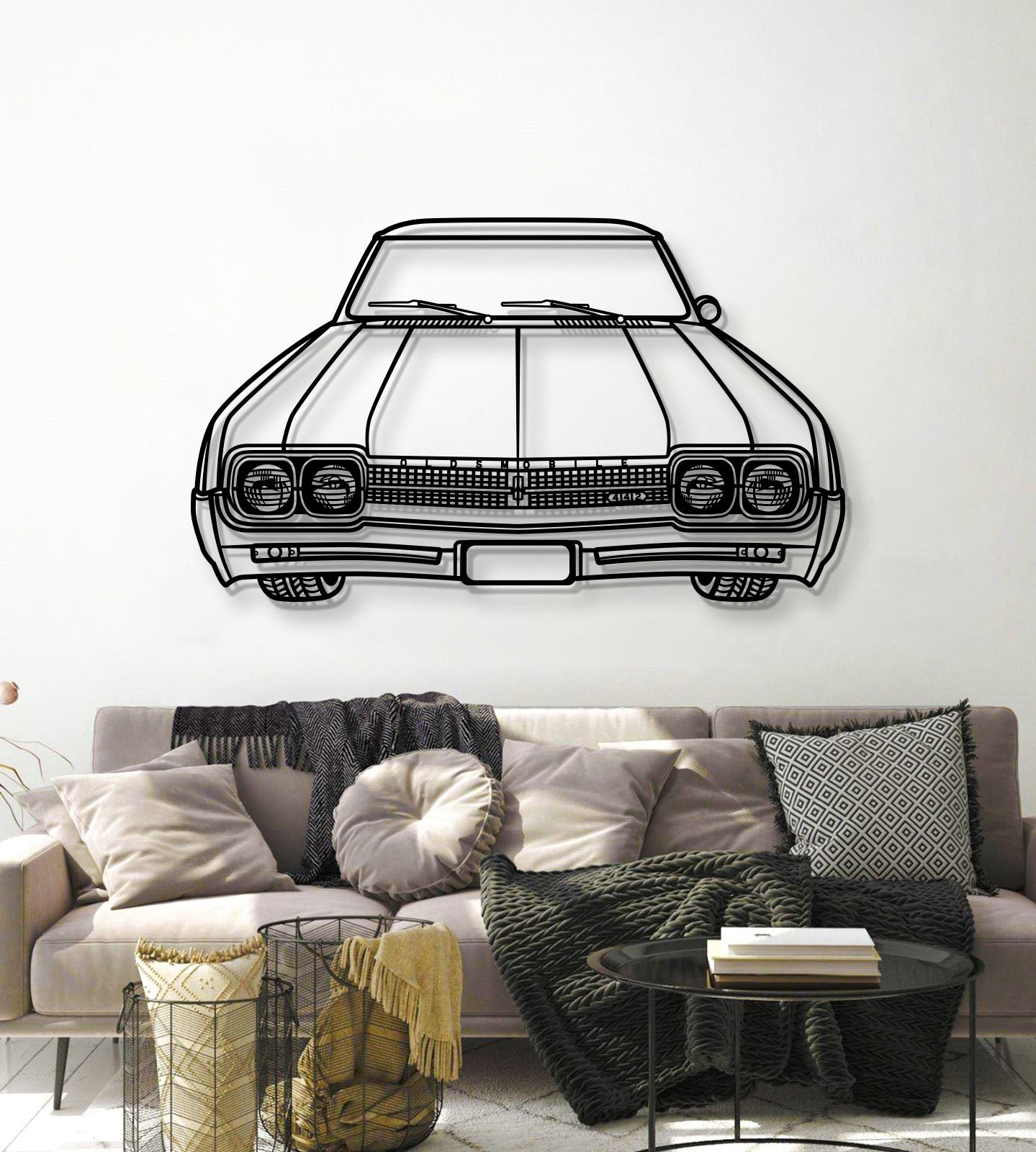 1967 442 Front View Metal Car Wall Art - MT1365