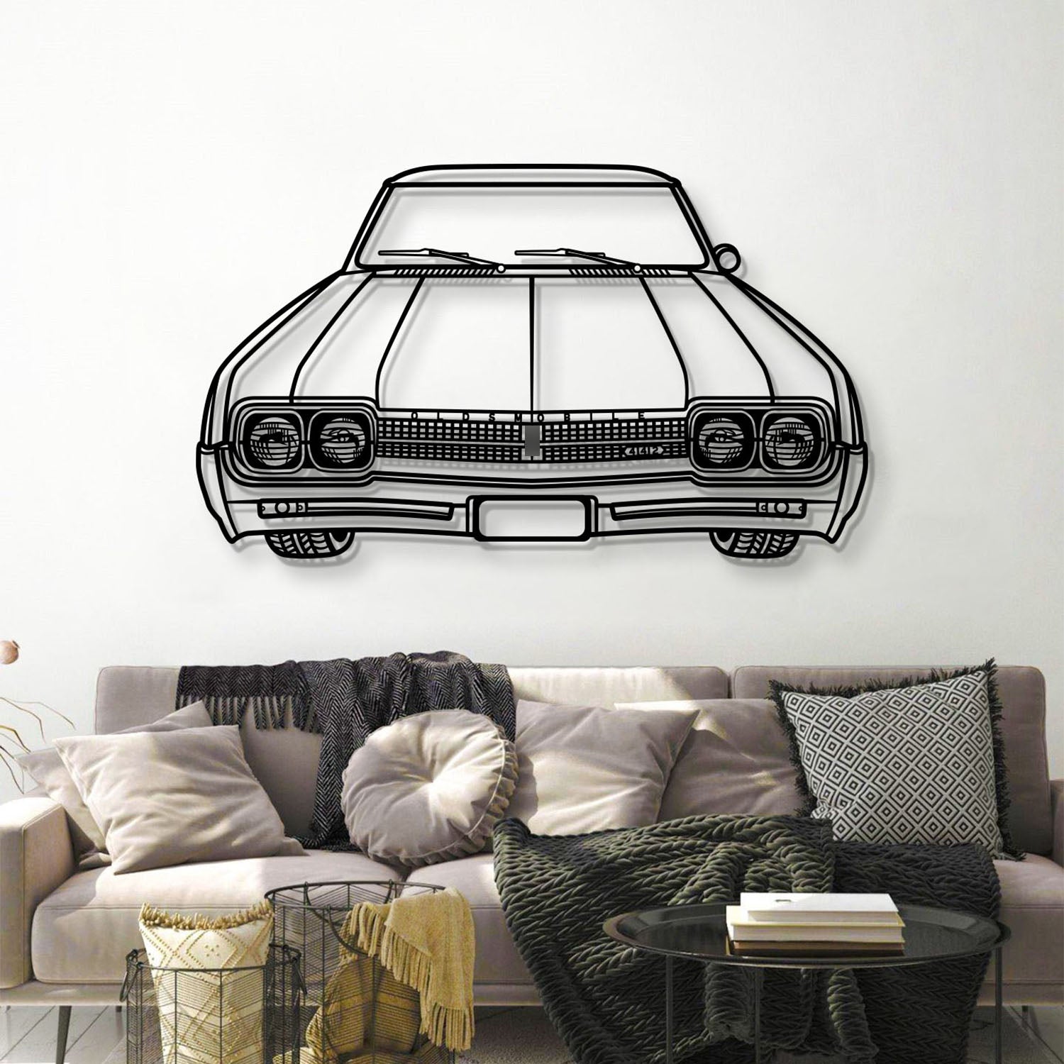 1967 442 Front View Metal Car Wall Art - MT1365