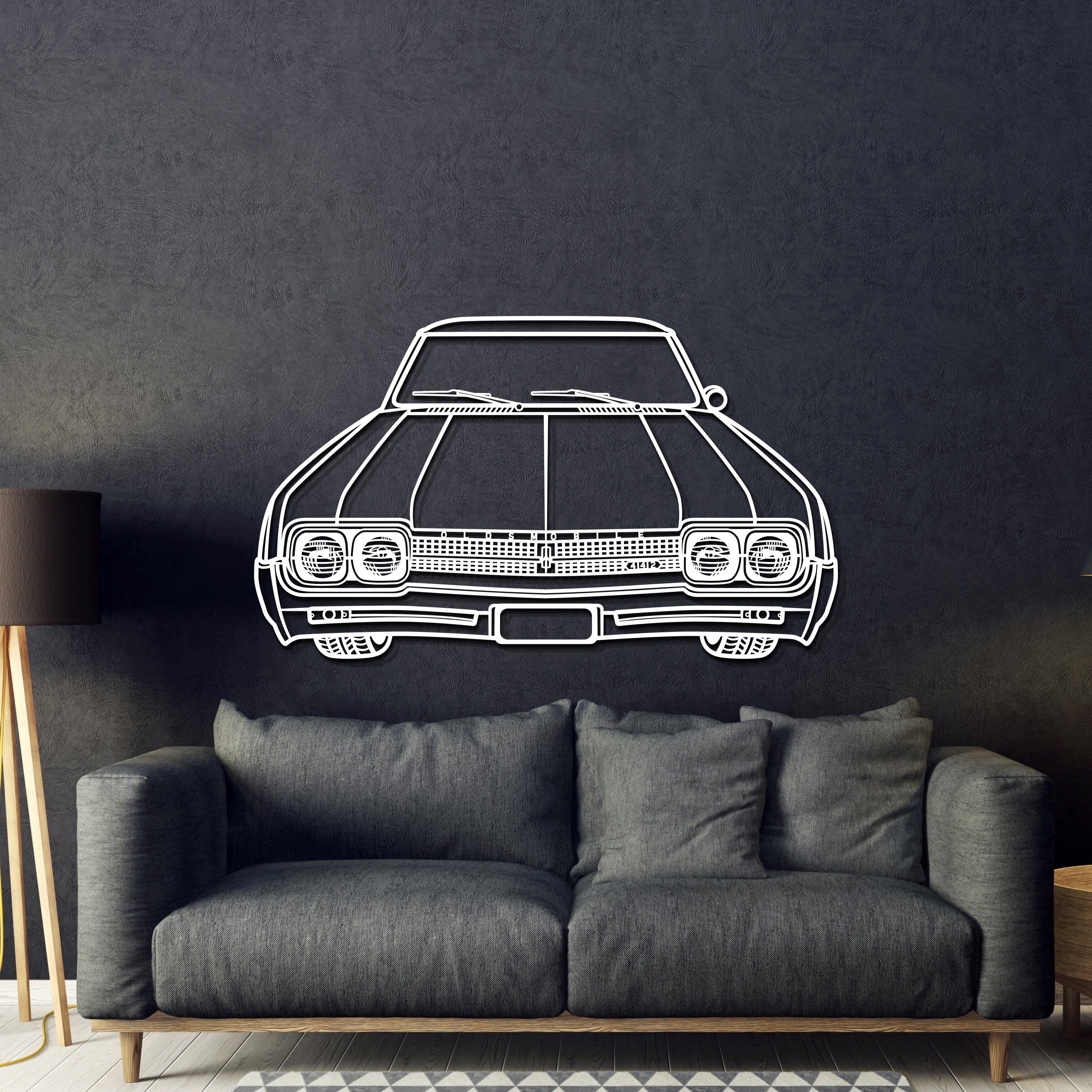 1967 442 Front View Metal Car Wall Art - MT1365