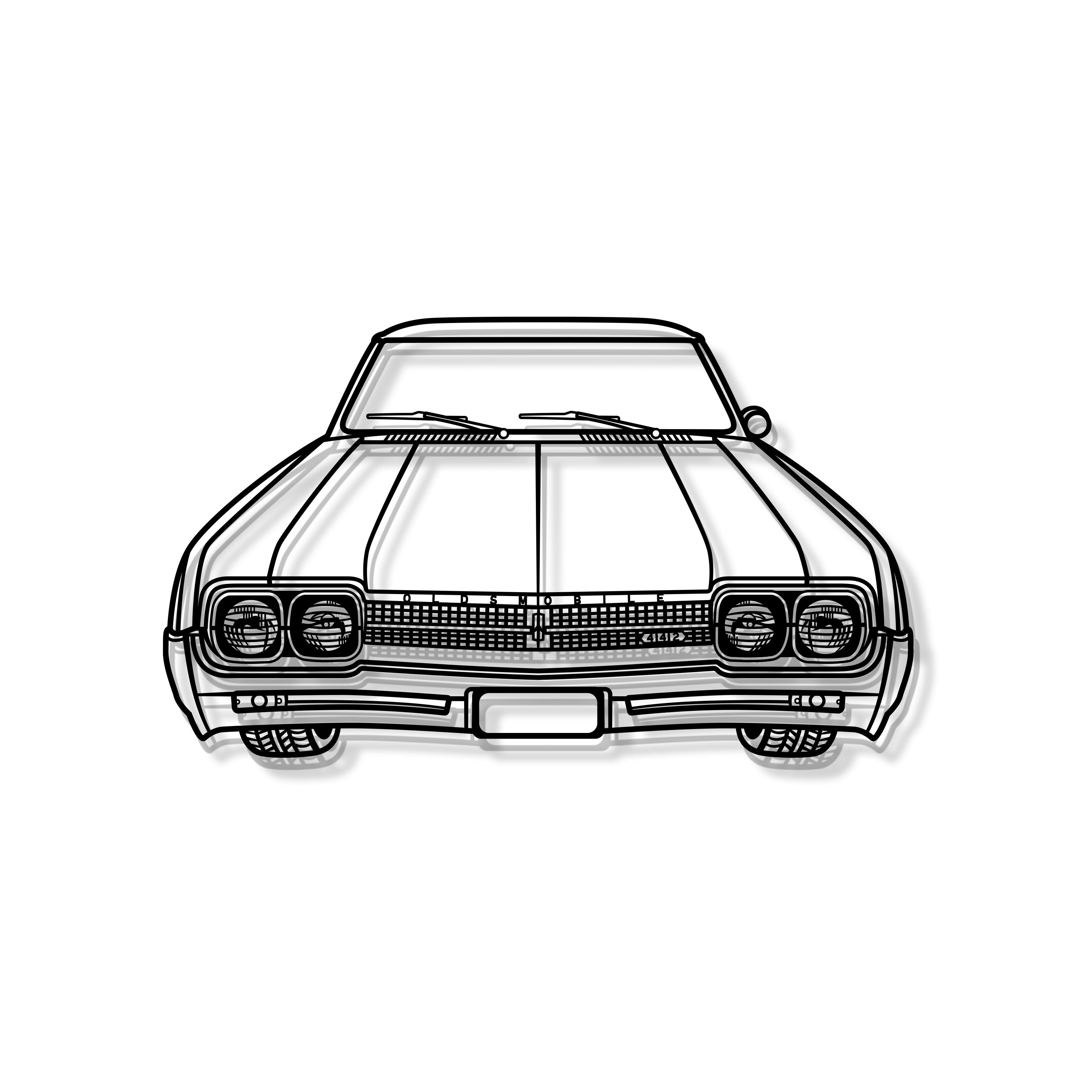 1967 442 Front View Metal Car Wall Art - MT1365