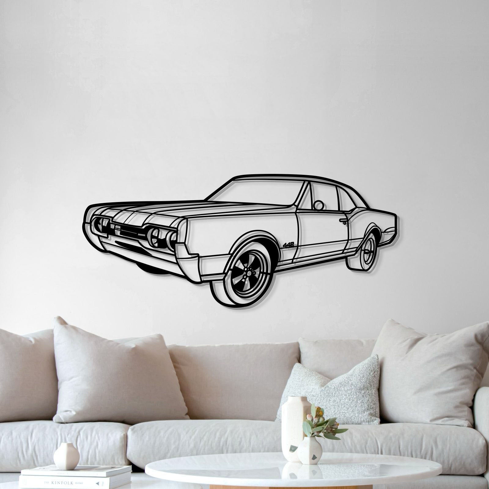 1967 Cutlass 442 Hardtop Perspective Metal Car Wall Art - MT1283