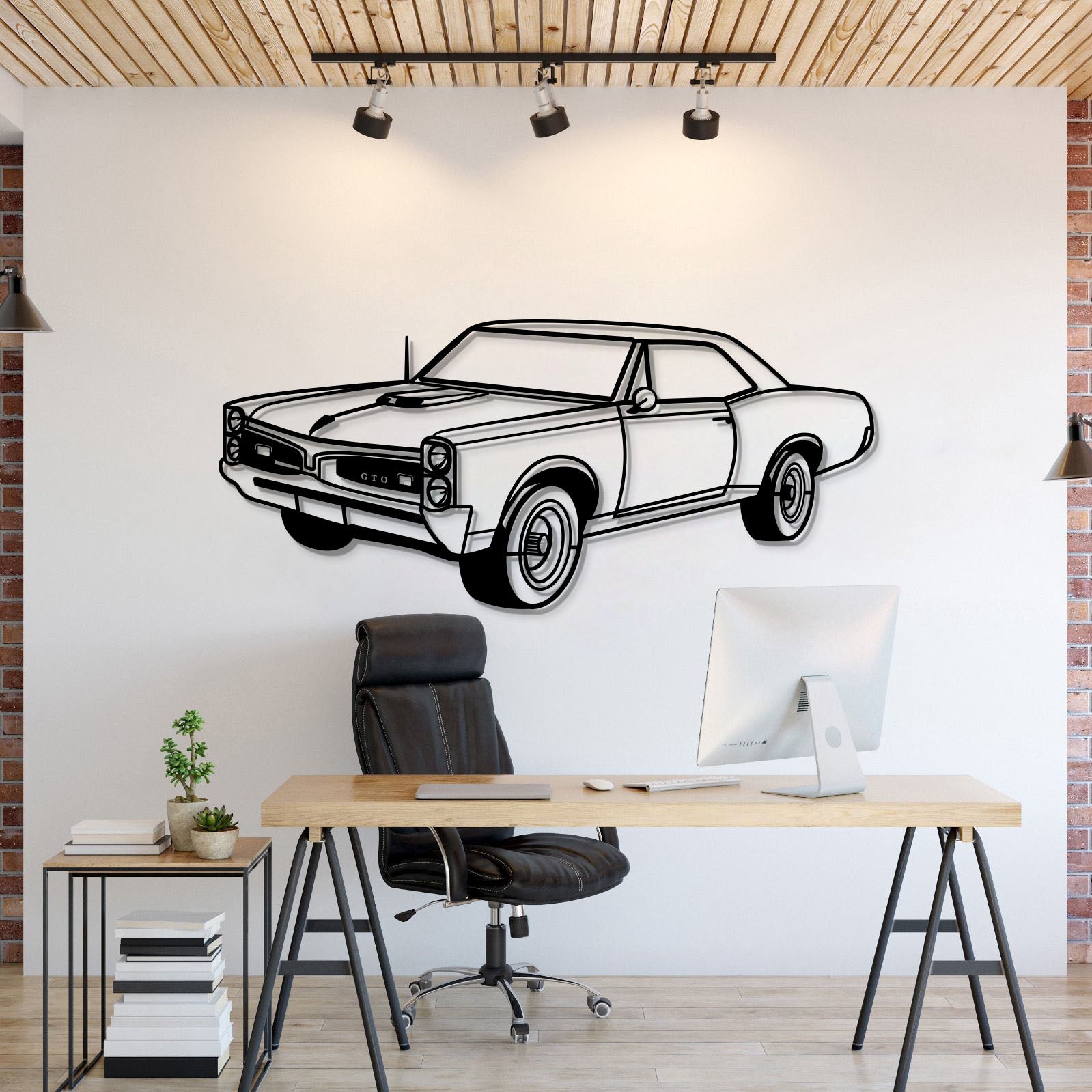 1967 GTO Perspective Metal Car Wall Art - MT1183