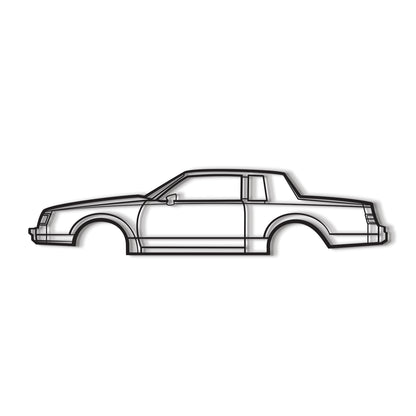 Buick Regal Coupe 1986 metal wall art – powder‑coated steel with 3D elevation screws
