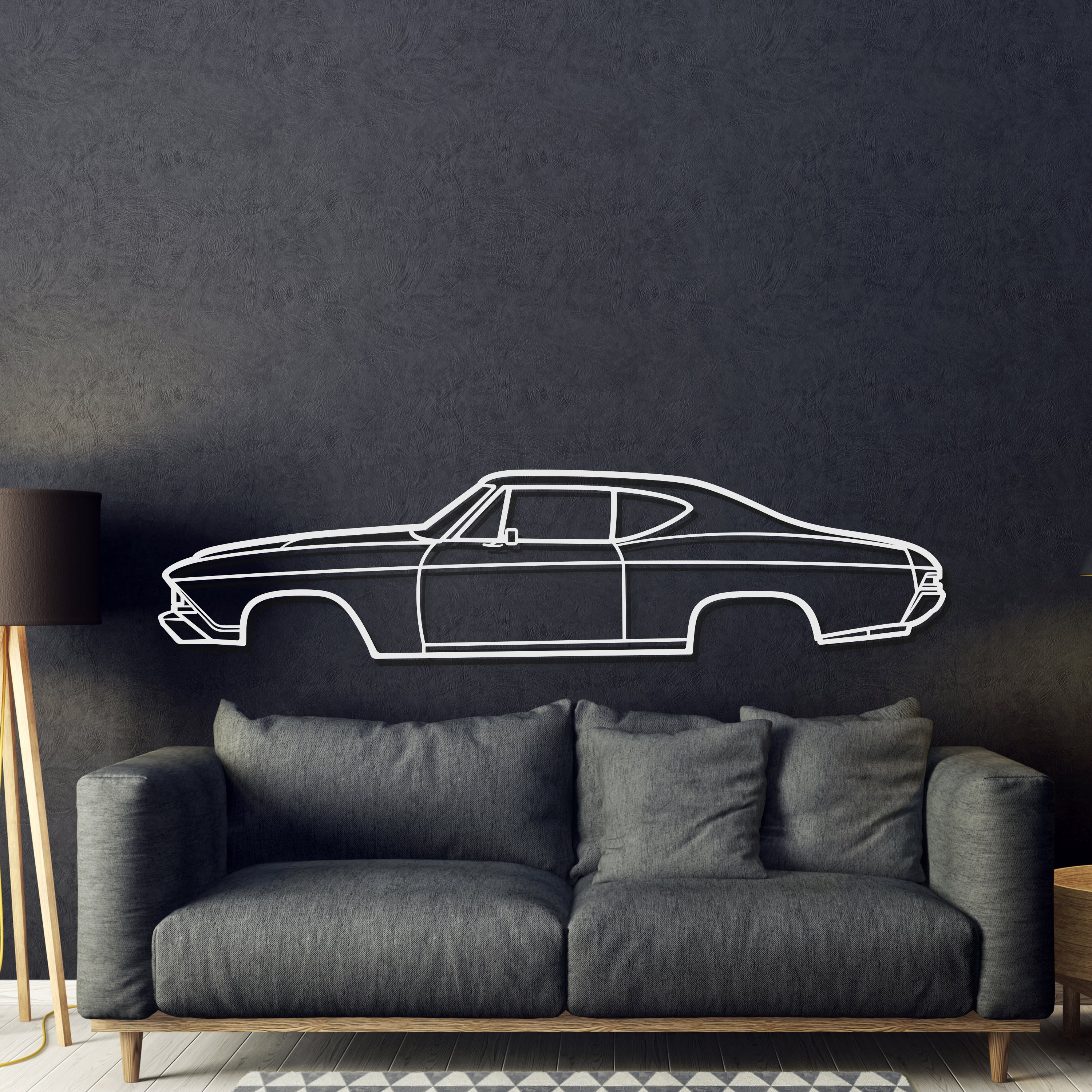 1968 Chevelle SS Metal Car Wall Art - MT0108