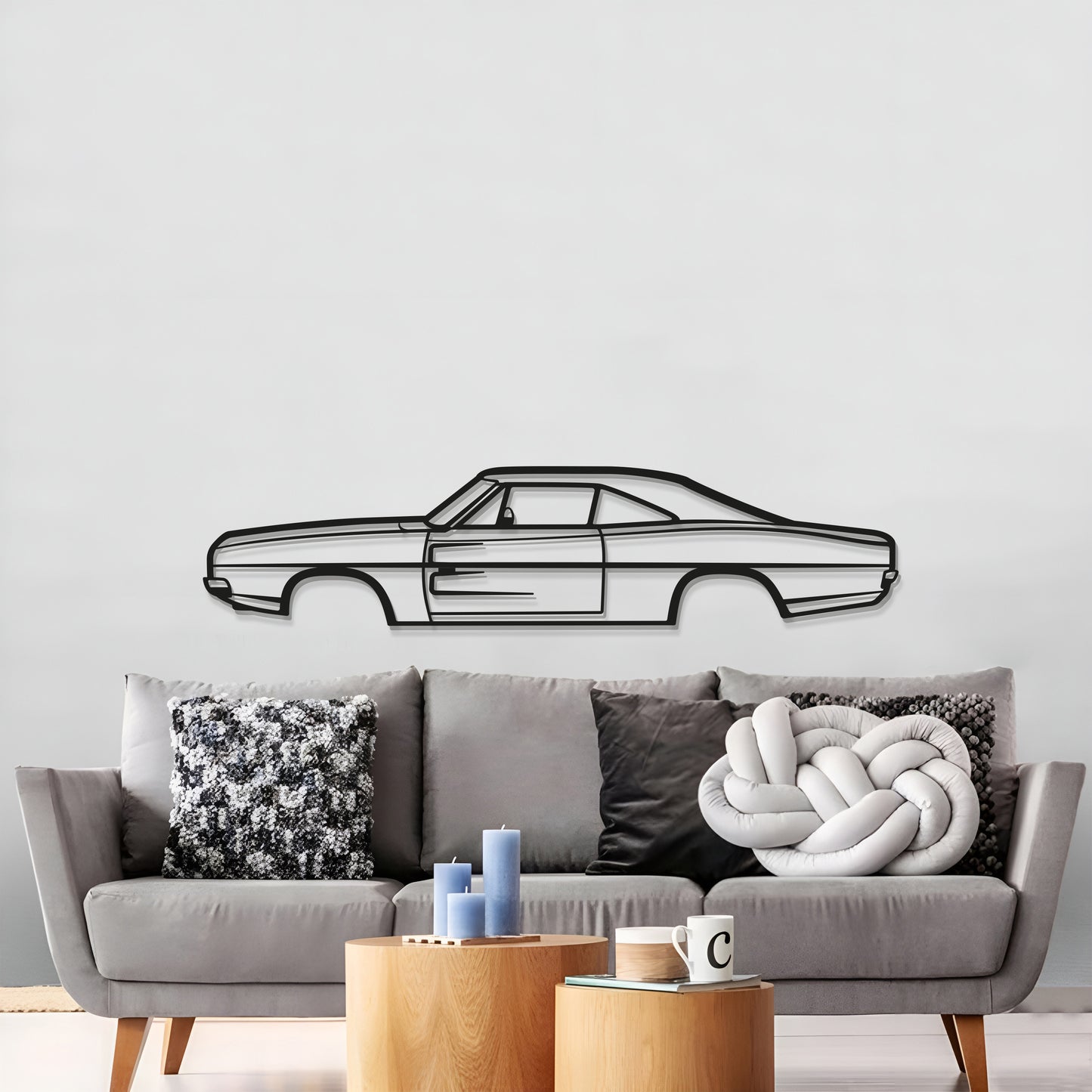 1968 Charger Metal Car Wall Art - MT0107