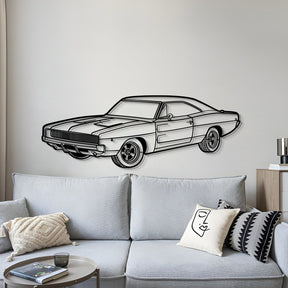 1968 Charger R-T Perspective Metal Car Wall Art - MT1259