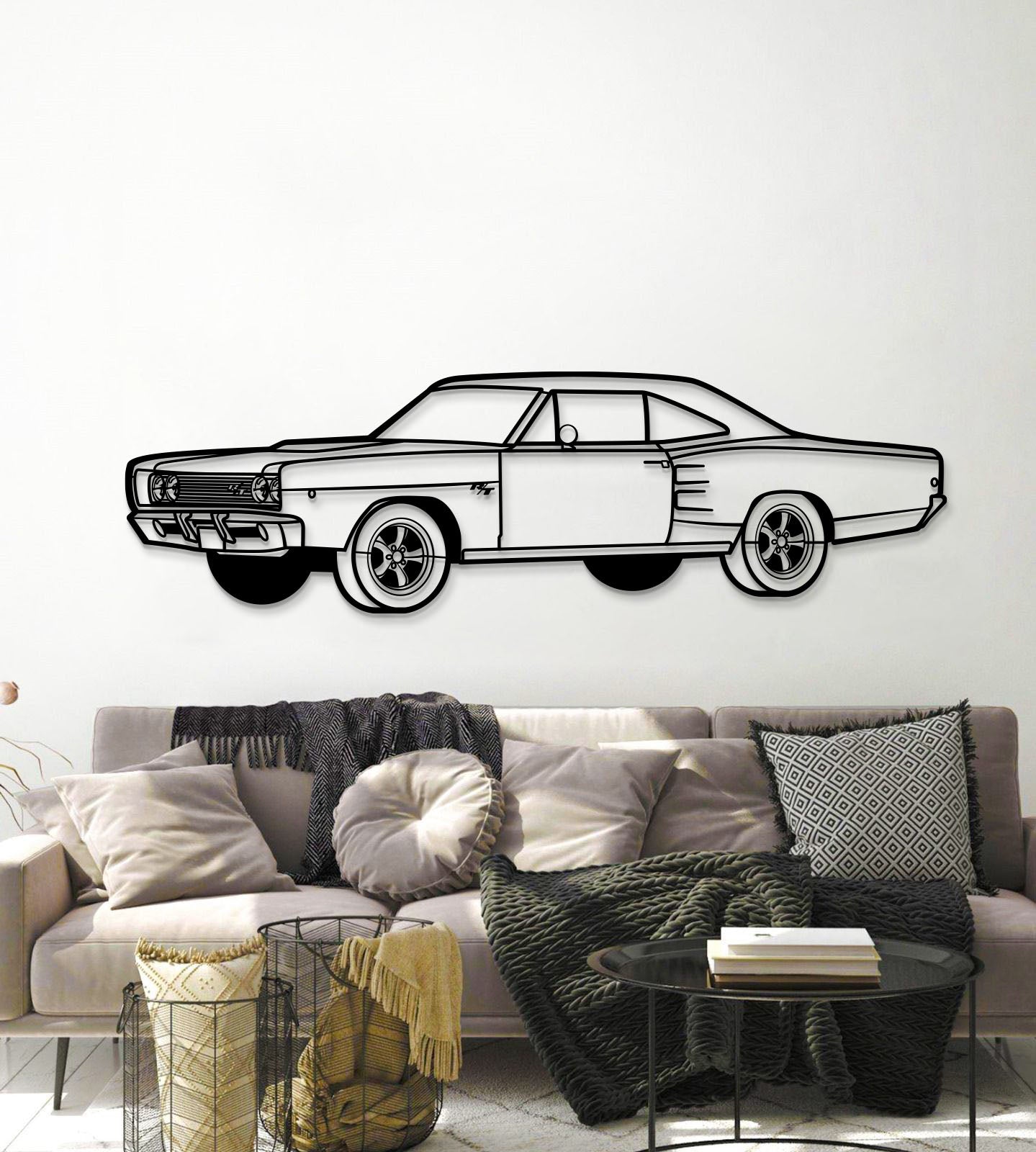 1968 Coronet R-T Perspective Metal Car Wall Art - MT1303