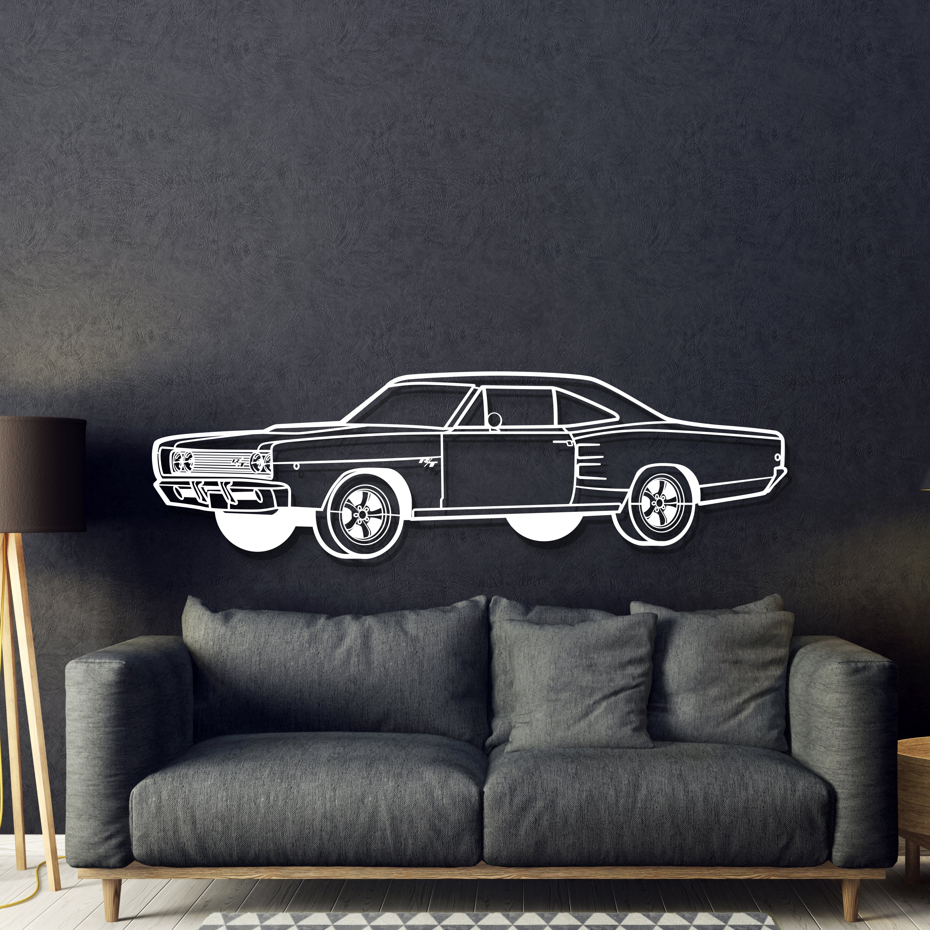 1968 Coronet R-T Perspective Metal Car Wall Art - MT1303