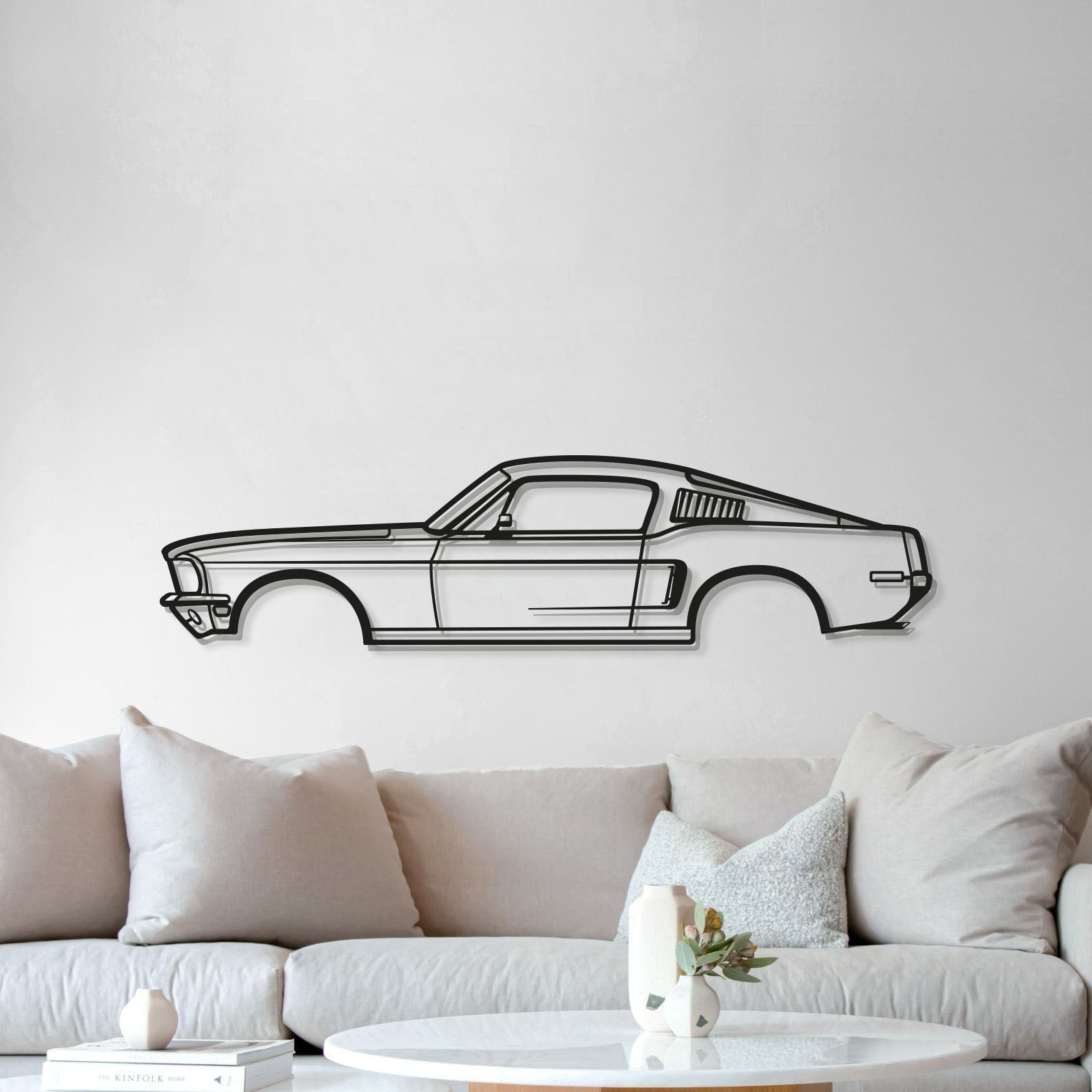 1968 Mustang Fastback Metal Car Wall Art - MT0111