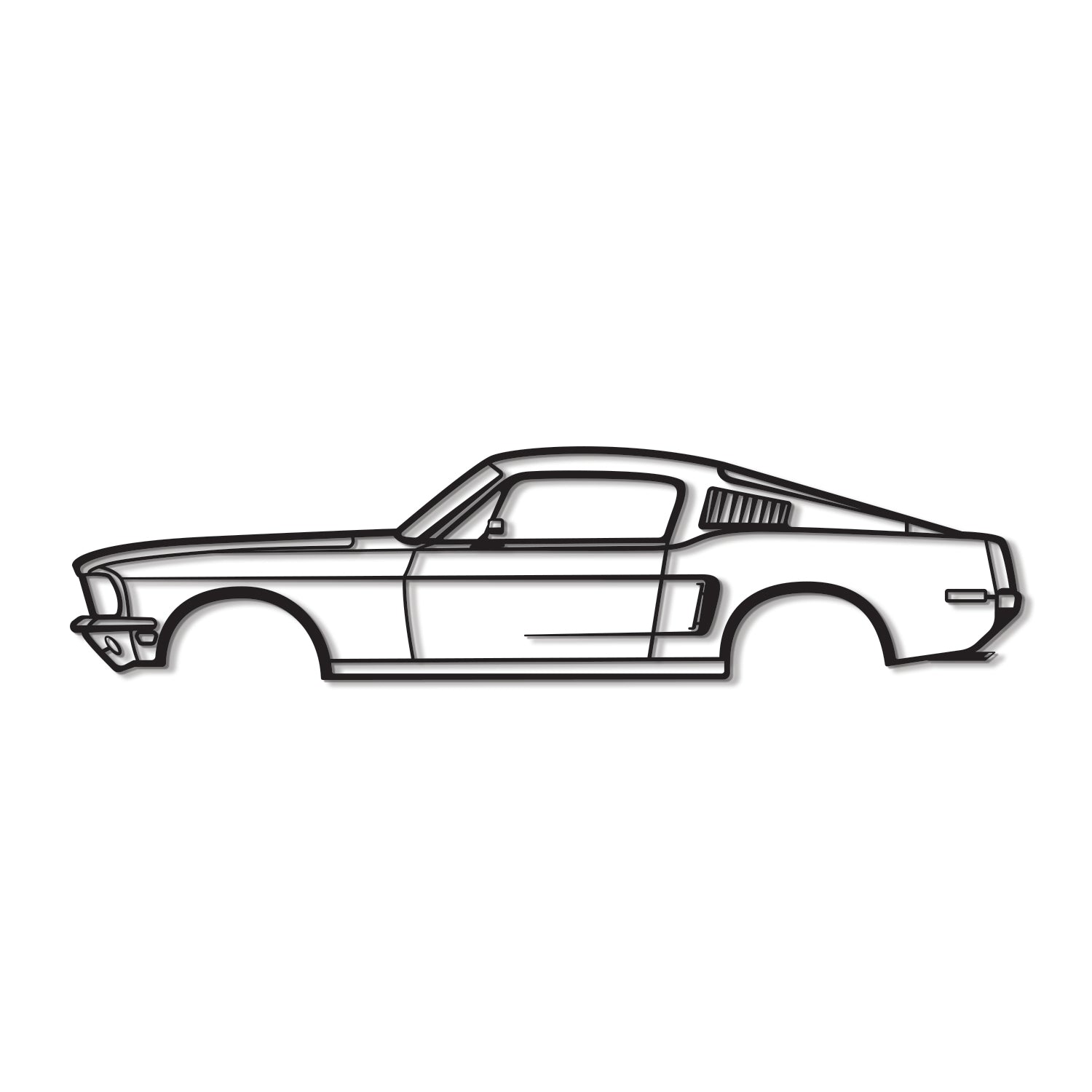 1968 Mustang Fastback Metal Car Wall Art - MT0111