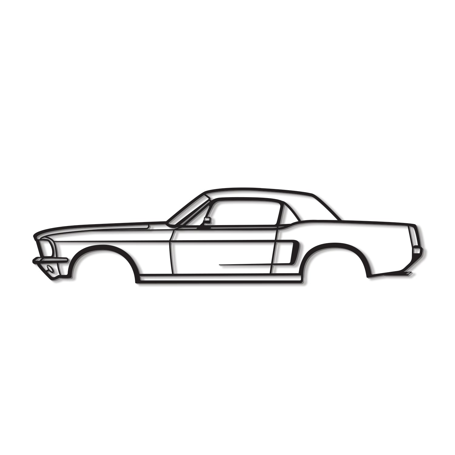 1968 Mustang Hardtop Metal Car Wall Art - MT0112