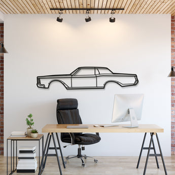 1968 Lincoln Continental Mark III metal car wall art – classic personal luxury coupe silhouette