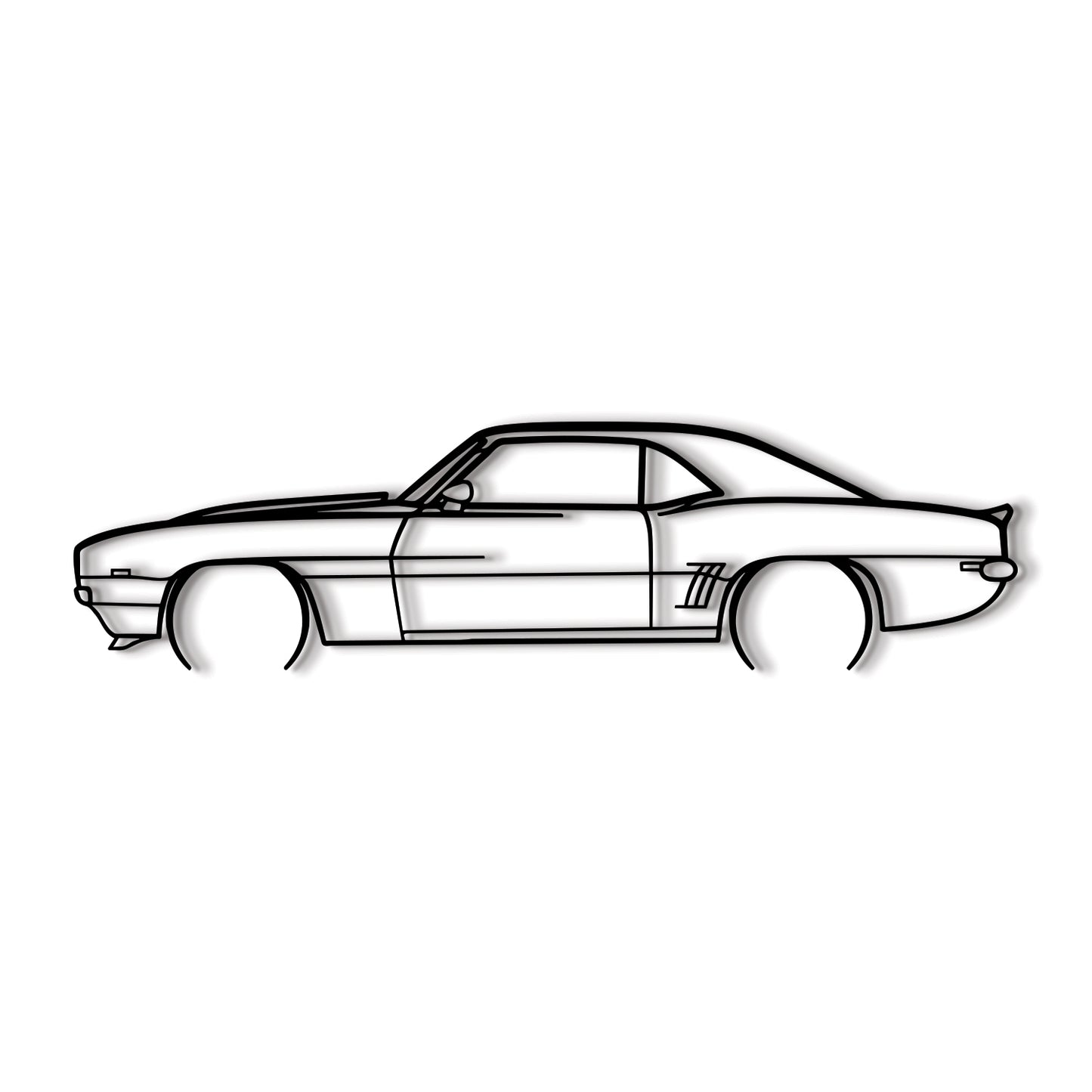 Add timeless design with the 1969 Chevrolet Camaro rendered in minimalist metal