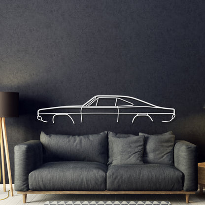 1969 Charger Classic Metal Car Wall Art - MT0118