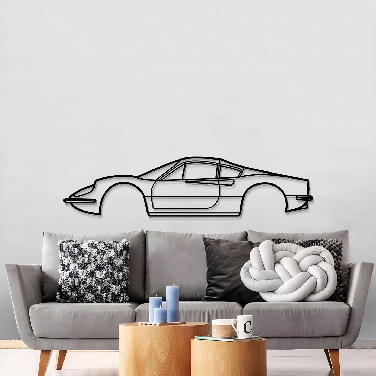 1969 Dino 246 GT Metal Car Wall Art - MT0121
