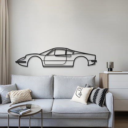 1969 Dino 246 GT Metal Car Wall Art - MT0121